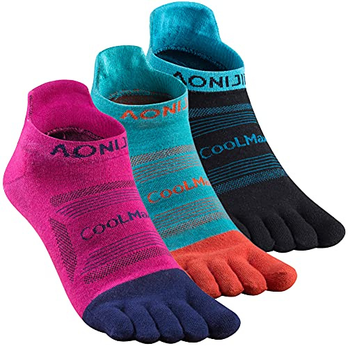 AONIJIE Toe Socks for Men and Women High Performance Athletic Five Finger Socks Soft,Comfortable and Breathable, Ankle-Small