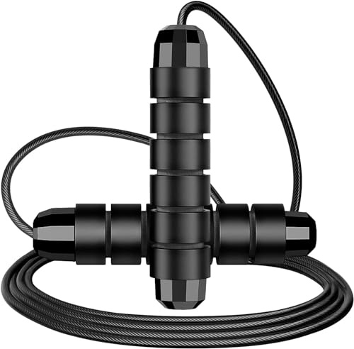 BRAINGAIN Skipping Rope – Speed Jump Ropes for Adult Fitness – Lightweight, Adjustable Workout Equipment for Beginners & Pros - for Jumping, Boxing, Exercise & HIIT