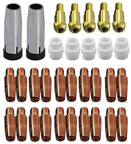 RIVERWELD 24KD MB24 Kontaktspets 0,8 mm konisk gas munstyckshållare passar 24KD MB24 MIG MAG CO2 Svetsningsfackla 32st