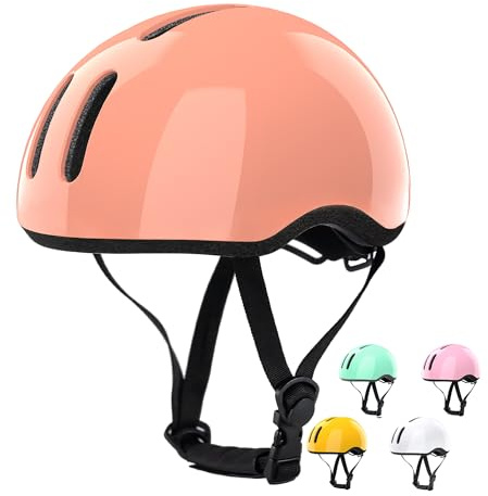 Glerc Toddler Kids Bike Scooter Helm für 2 3 4 5 6 7 8 Jahre alt Jungen Mädchen Baby Kinder Fahrrad Hut Kappe,CE-Zertifiziert Sicherheit Radfahren Skaten Helm, Pfirsich