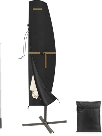 VANSHEIM Housse Parasol Deporte 220cm Housses pour Parasols de Jardin Bache pour Parasol Déporté Housse Protection Parasol Deporte pour 3m Bache de Parasol Imperméable 420D Tissu Oxford 220x45/70/50cm
