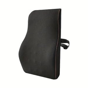 Memory Foam Lumbar Support Pillow, Chair Back Support Lumbar Support Cushion, Adjustable Strap Back Rest for Office Chair/Car Seat/Back Pain Relief, 46X 38X 13cm, Black