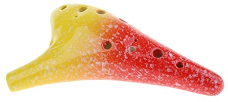 LEIXIUSM 1 Set Colorful Ceramic Glaze 12 Holes AC Alto C Ocarina Vessel Flute Xun (Color : C)