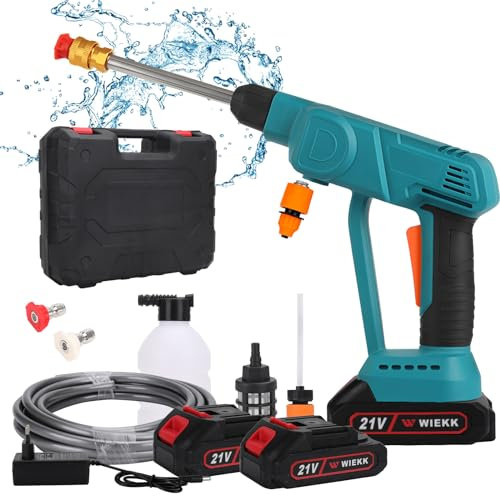 WingFly Idropulitrice a Batteria Portatile, Idropulitrici Professionale con Due Batteria e Accessori Per Pulizie Esterni Giardino Auto