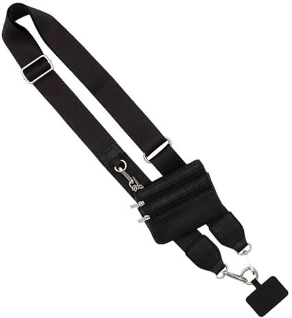 LEOEASIY Handykette mit Tasche,Handykette mit Geldbeutel,Telefon Gurt mit Reißverschlusstasche Handykette Universals mit Tasche mit Reißverschluss Handygurt zum Umhängen Verstellbar Schön Bequem