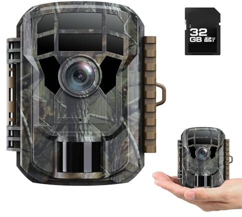 VOOPEAK Wildkamera mit 32G SD Karte, 2K 36MP Wildkamera mit Bewegungsmelder Nachtsicht, Wildtierkamera IR Scouting mit 2,0 Zoll LCD Bildschirm 120° Weitwinkel IP66 Wasserdicht für Wildtier Überwachung