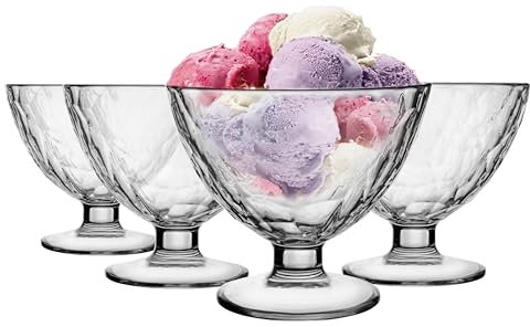 Glasmark KROSNO 1992 Cuenco para helado, cuenco para helado, postre, 310 ml, cristal, resistente, apto para lavavajillas, transparente brillante