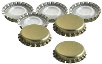 MagazziniGM Tappi per Bottiglie Vino Spumante Birra, diverse tipologie a Fungo,con Fascetta, Meccanici, Puff,a Corona(50, Tappi Corona 29mm)