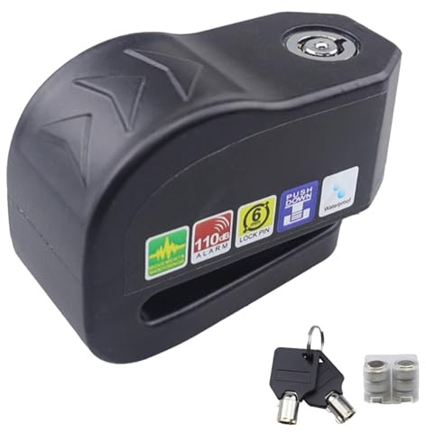 Bloc de frein à disque pour moto - Bloc de frein pour moto avec alarme de vélo à disque, verrouillage de frein à disque pour alarme moto | Cadenas antivol pour moto, blocage de roue de frein de vélo