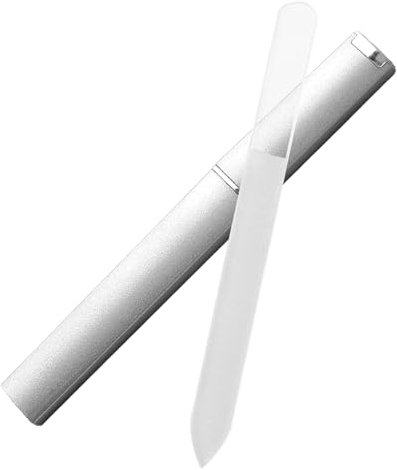 Lima per Unghie in Vetro con Custodia Protettiva, Lima di Vetro per Unghie, Lima Professionale per Unghie Naturali, Limatura di Precisione per Finitura Liscia, Resistente e Duratura