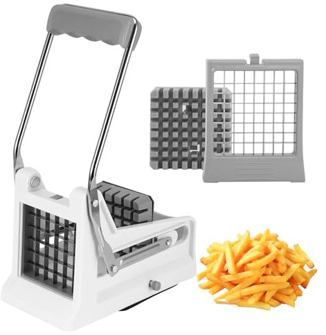 Viitech Potato Chipper Cutter with 2 Blades, 2 in 1 Professional Stainless Steel French Fry Cutter, Chip Cutter for Home Kitchen Vegetables Cutting Carrot Cucumber