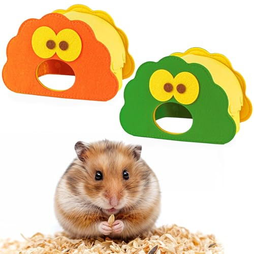 Cabane Cochon d'Inde, 2 Pieces Détachable Maison Lapin, Hamster Accessoire en Feutre, Cachette Animaux Adaptée à Toutes Les Saisons pour Furets Chinchillas Hérissons Cobayes Planeur Rats