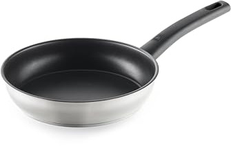 BRA Antistick Inox | Sartén 26 cm, aluminio forjado reciclado con antiadherente de titanio y acabado MetalTec, apta para todo tipo de cocinas, incluida inducción