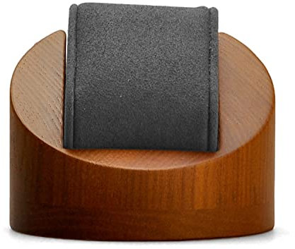Oirlv In Legno Massiccio Rotondo Scatola Degli Orologi Porta Orologi Con Cuscino Scatola Per Orologi(Grigio Scuro)