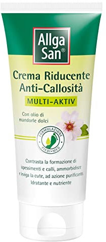 Allga San Crema Anti callosità MULTI AKTIV- Crema Piedi, Calli e Duroni 100 ml Idratante per Piedi e Talloni Secchi con olio mandorle dolci per Ammorbidire