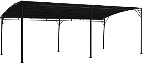 Festnight Pérgola Jardin con Techo, Toldo Parasol de Jardín, Cenador Jardín Exterior, Gris Antracita 6x3x2,55 m