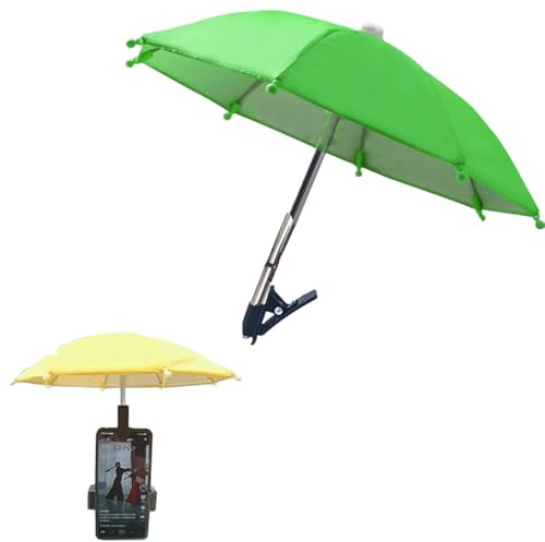 RUIYUE Universal Adjustable Suction Cup Phone Stand Umbrella with UV Protection for Sun Shade (Green)