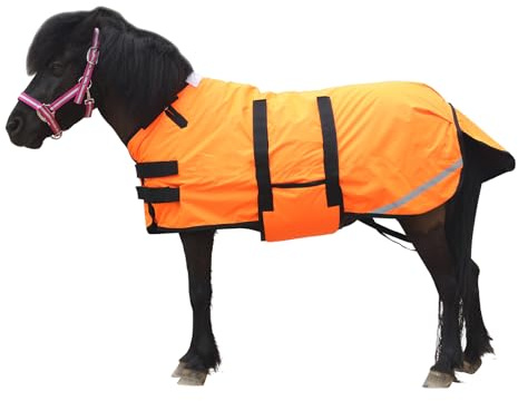 Gallopoff Couverture de cheval 300D pour poney/shetty, rembourrage 150 g/m², couverture d'extérieur légère, chaude, imperméable, respirante et indéchirable pour poneys poulains, mini chevaux, chevaux