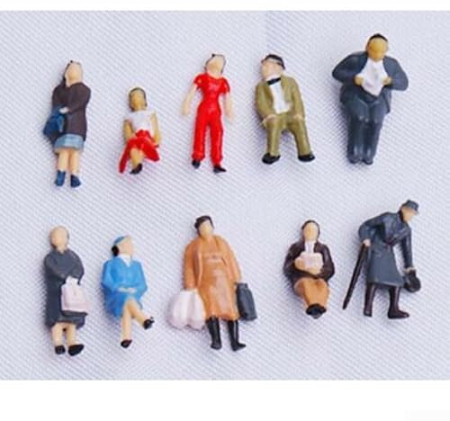 Erstellen Sie eine detaillierte Eisenbahn-Szene mit 24 gemischten Modell-Figuren, Maßstab 1 87