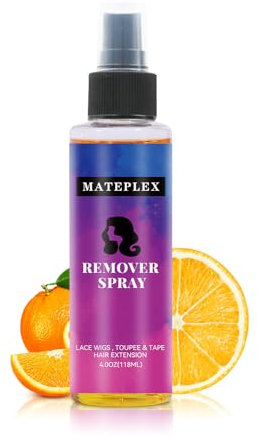 Mateplex Tape in Extension Remover | Melting Spray Wig, Fast Acting | Adhesive and Solvent for Hair Replacement No Residue| Removes Hair Glue, Wig Tape&Double Sided Extension Tape (Yellow, 118ml)