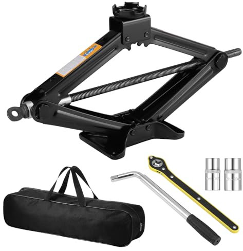 eROOSY Cric per Auto 3T(6.600 lbs), Cric a Forbice, Cric a forbice con manovella, Cric Portatile Auto per SUV Berline