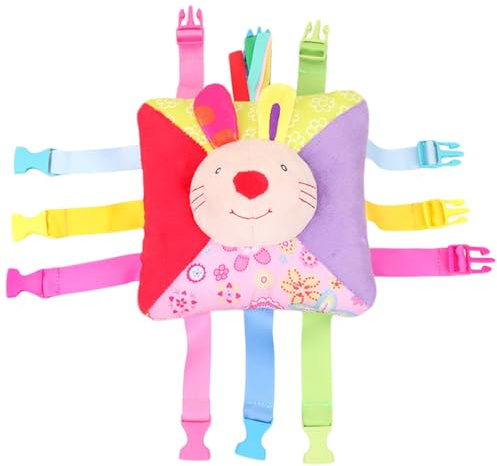 Jouets de voyage pour tout-petits avec 6 paires de boucles, jouets éducatifs à motif d'abeille avec chiffres au dos et poche intégrée, cadeaux sonores pour tout-petits pour la motricité fine et l