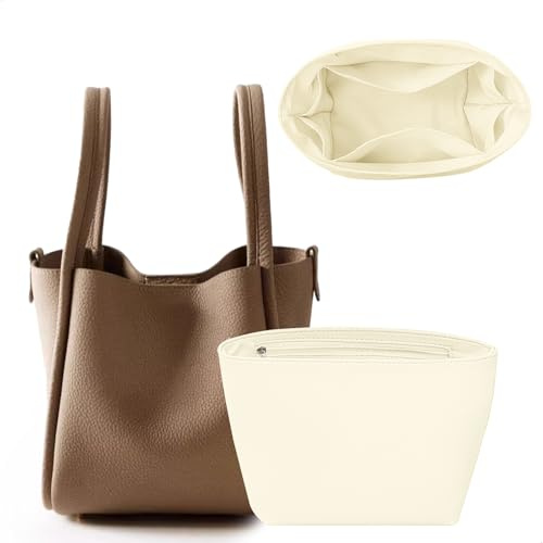 xyuayamz Organisateur Sac a Main, Organiseurs de Sacs à Main, Multi Poches Pochette Intérieur, Bag in Bag Rangement Intérieur pour Femmes, Beige, M