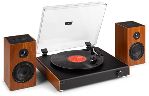Audizio RP337W - Tocadiscos con Bluetooth y USB Acabado marrón Salida RCA