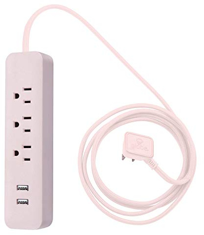Globe Electric - 78257 Designer Series Power Strip, Rose 3 Outlet