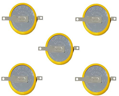 Eunicell 5 x F2-CMOS Batterie/Battery BIOS BR / CR2032-1F2 mit Lötfahne 3V für PC EINWEG v