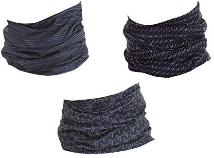 Hilltop 3 x Motorrad Multifunktionstuch, Schlauchtuch, Sport-Halstuch, Bandana / 3-er Set in aktuellen Designs, 3er Set:Grey Best Selection
