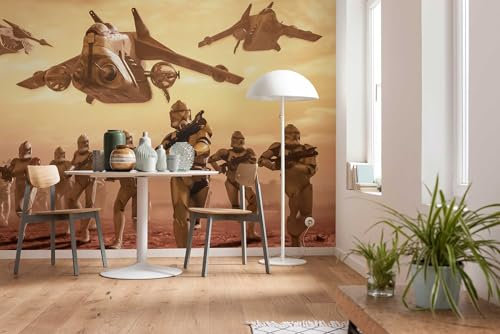 Komar Photo Wallpaper | Star Wars Classic Clone Trooper | Size: 400 x 260 cm (W x H), Width 50 cm | Wallpaper Mural Decoration Wall Covering | DX8-040, Yellow, Brown