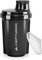 AMITYUNION Protein Shaker 300 ml Heaven étanche, sans BPA avec tamis cliquable et balance pour shakes de lactosérum crémeux, coupes de fitness pour isolats et concentrés sportifs, original en noir