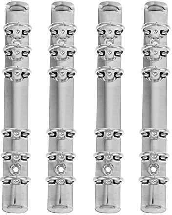 Yardwe 4Pcs A6 6 Ring Binder Mechanismus Lose Blatt Bindung Stacheln Kämme Edelstahl Papier Ordner für Notebook Lose- Blatt