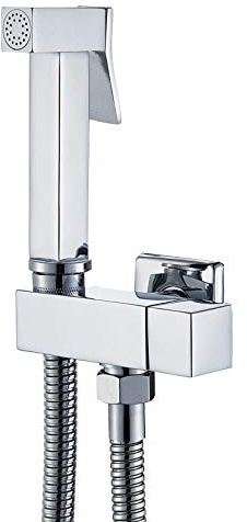 Gougeltd Bidet Sprayer Head Wall Mounted Bathroom Bidet Faucet Shower Faucet Toilet Bidet Muslim Brass Washer Tap-Chrome Bidet Faucet