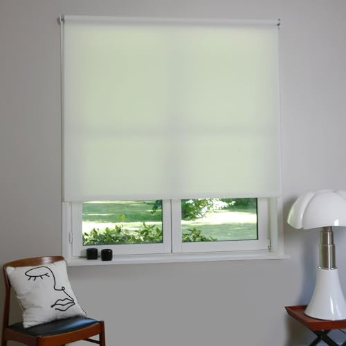 MADECOSTORE Store Enrouleur tamisant Automatique - Blanc - L124 x H190cm