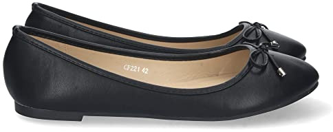 shoes&blues.es Bailarina Plana para Mujer, Comoda, Tallas Grandes, con Lazo en la Punta, Primavera Verano 2023