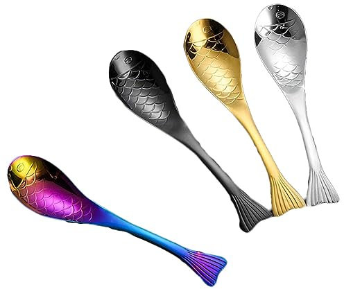 Leadigol Cucchiaino da caffè a forma di pesce posate dessert bevanda miscelazione forniture da cucina mescolando stoviglie da tè