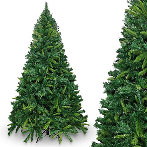 Albero di Natale Artificiale Premium Folto Realistico - Abete Natalizio con Base Robusta in Metallo, PVC Ignifugo Alta Qualità, Montaggio Facile, Design Italiano (Senza Sacca, 210 cm)
