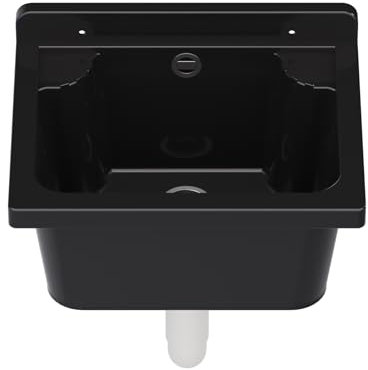 Ausgussbecken Waschbecken Spülbecken Waschtrog draußen Garten Garage Keller Waschraum Waschküche Werkstatt 4 Farben (Schwarz)