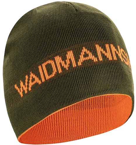 K & S Wendemütze Jagd WAIDMANNSHEIL Strickmütze Signal Orange Grün Sichtbarkeit Beanie Mütze