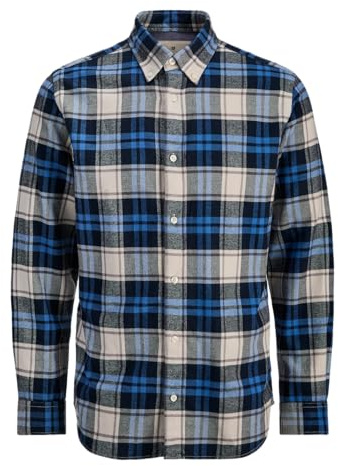 JACK & JONES Shirt Jprblubarkley Chemise en Flanelle X-Mas L/S Ch, Blazer Bleu Marine, XL Homme