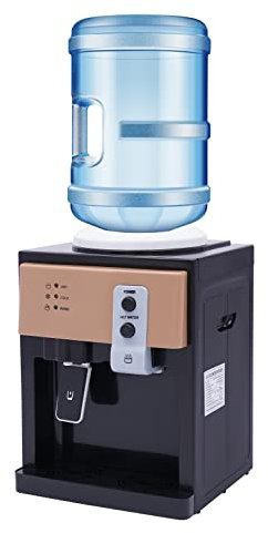 Dispensador eléctrico de agua caliente y fría | 95 °C agua caliente y agua helada de 8 °C | dispositivo de mesa para oficina/cocina 220 V 550 W con recipiente interior de acero inoxidable – 8 min de