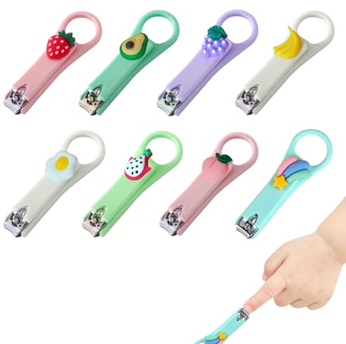 8 Pcs Kids Nail Clipper,Toddler Nail Clipper,Cartoon Stainless Steel Nail Clippers,Nail Clippers Kids,Sturdy Nail Trimmer Fingernail Clippers for Children
