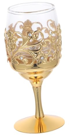 FUNOMOCYA Copa De Licor De Vidrio Metálico Taza De Té Multifunción Práctica y Elegante