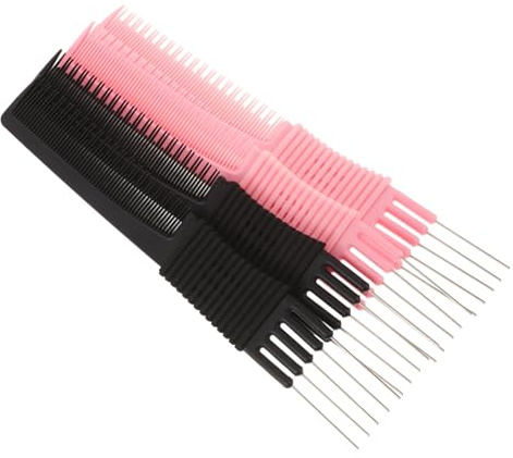 Gogogmee 4pièces Lot De Peignes à Crêper Métal Peignes Pour Séparer Les Cheveux Avec Pointe Métallique Pour Coiffure
