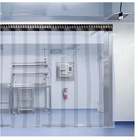 Tenda a strisce in PVC trasparente, impermeabile, per porte di garage, magazzini, dimensioni 105 x 260 cm, durevole, facile da installare, resistente alle intemperie
