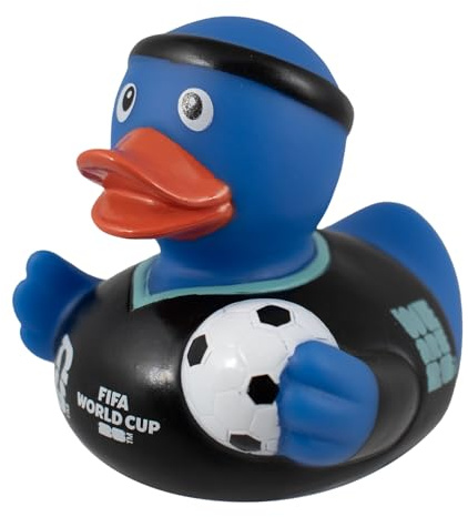 Hy-Pro FIFA World Cup 2026 Rubber Duck | Officially Licensed, Bath Toy with Headband & Shirt Holding Ball, Collectible Football Mascot for Supporters