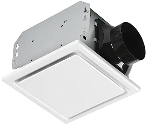 Homewerks 7140-50 Bathroom Fan Ceiling Mount Exhaust Ventilation, 1.0 Sones, 50 CFM, White