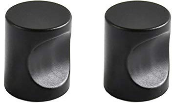 ANSIEDIO 2 Pezzi Nero Pomolo per Mobili Rotondo Pomelli per Porta 16mm Maniglia per Armadietto con Viti